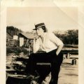 Belva Nelson on Nelsons Resort dock 1930s