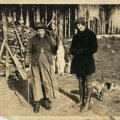 Cecilia Nilsson with 22 rifle and hare