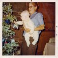 Belva and Van at the tree, Christmas 1969