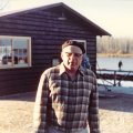 John Nelson in front of oil house - early 1970s