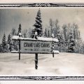 Hand painted sign by Millie. Crane Lake cabins never caught on - became Nelsons resort.