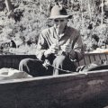Ed Smith was half Cherokee Indian and half Irish. He was born in Cherokee, North Carolina in 1883. He came to Crane Lake in June 1934. He created the guiding standards of Crane Lake. Ed guided for us for many years. After he quit guiding he helped Millie with the landscaping and yard work. He died in 1973 at the age of 90.

Eds first guiding trip. One Sunday evening he was studying maps of the lakes and talking to himself. John heard him say after looking at the map of Namakin, "That could be rainy Lake." Then he turned to John and said, "Can I have a boat and motor tomorrow?" John said, "Yes, are you going out to learn the lakes?" Ed said, "No, Im taking them people."  John said, "You mean you are going to be there guides?" Ed said, "Thats what I came here for." John said, "Whereto?" Ed said, "Rainy Lake." John said,"You have never been to Rainy Lake-the only time you have been out of Crane Lake was with me yesterday when we went to La Croix." Ed said,"You know that, and I know that, but they dont."