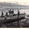 L to R, Guest, Leo Sundby (hired man), Guest, Guest, Ed Smith - 1937 or 1938