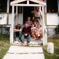 L to R Johnny Agnich, Carl Nordstrom, Martha Nordstrom, Little Harvi Parvi, Lois Christianson, Harvi Parvi and Emmy Lou Jones