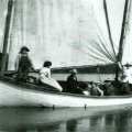 William Randolphs sailboat. Randolph transported visitors between Crane Lake and Kettle Falls. 1907