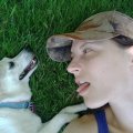 Amanda and Rosie Laying in Grass